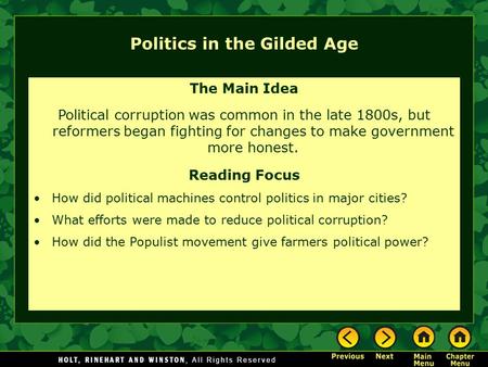 Politics in the Gilded Age