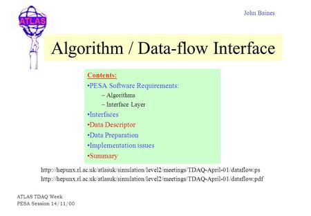 Algorithm / Data-flow Interface