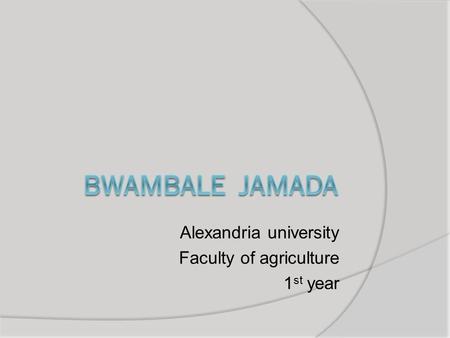 Alexandria university Faculty of agriculture 1 st year.