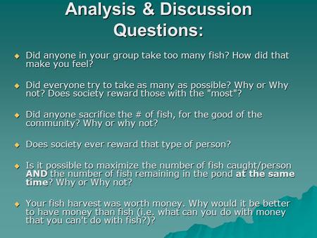 Analysis & Discussion Questions: