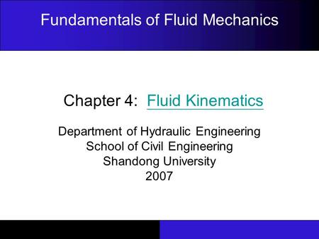 Chapter 4: Fluid Kinematics