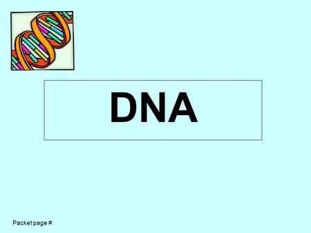 Packet page # DNA. Packet page # Goals and Standards After completing all activities and assignments in this unit, students will be able to: Describe.