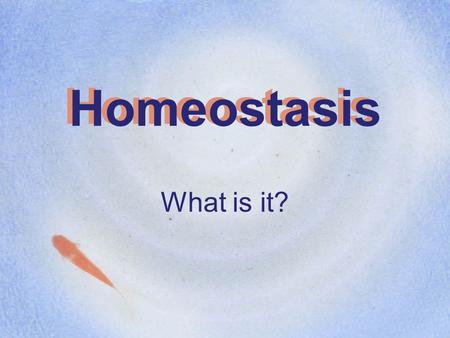 Homeostasis What is it?. What is the definition of Homeostasis? A process or system that is in balance What are some examples of homeostasis? –You sweat.