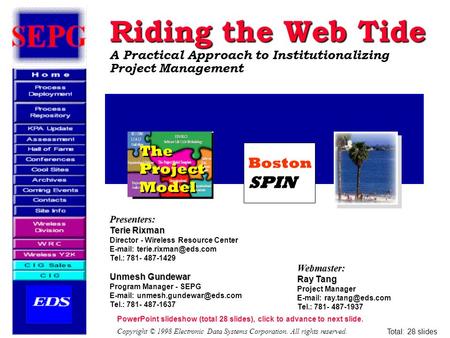 Riding the Web Tide A Practical Approach to Institutionalizing Project Management Riding the Web Tide A Practical Approach to Institutionalizing Project.