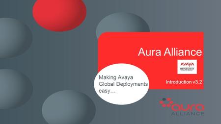 Aura Alliance Introduction v3.2 Making Avaya Global Deployments easy…