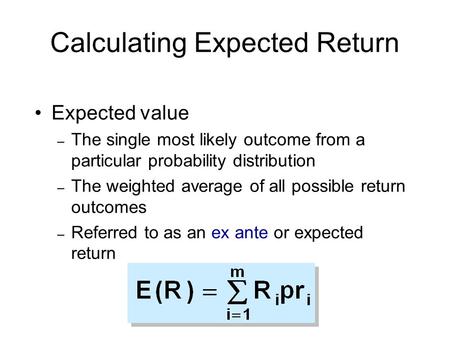 Calculating Expected Return