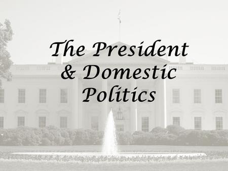 The Presidency & Domestic Policy