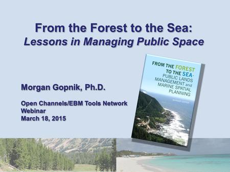 From the Forest to the Sea: Lessons in Managing Public Space Morgan Gopnik, Ph.D. Open Channels/EBM Tools Network Webinar March 18, 2015 From the Forest.