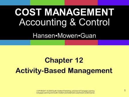 Chapter 12 Activity-Based Management