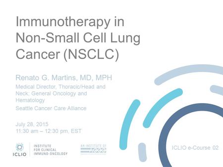 Immunotherapy in Non-Small Cell Lung Cancer (NSCLC)