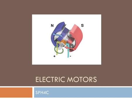 ELECTRIC MOTORS SPH4C. Electromagnetism: More Practice.