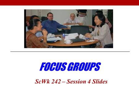 Focus groups ScWk 242 – Session 4 Slides.