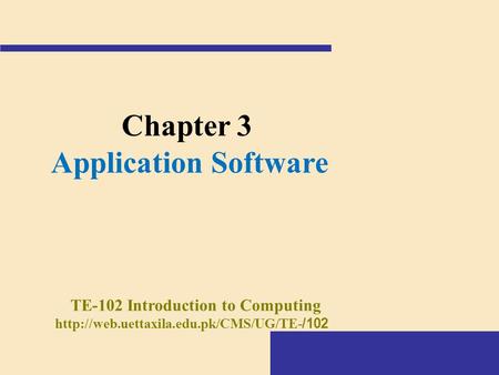 TE-102 Introduction to Computing
