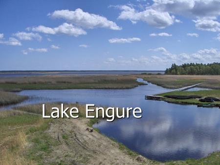Lake Engure. Location On the West side of the Gulf of Rīga, between Mērsrags and Engure, lies Lake Engure, separated from the gulf of Rīga by 1-3 km wide.