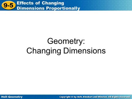 Geometry: Changing Dimensions