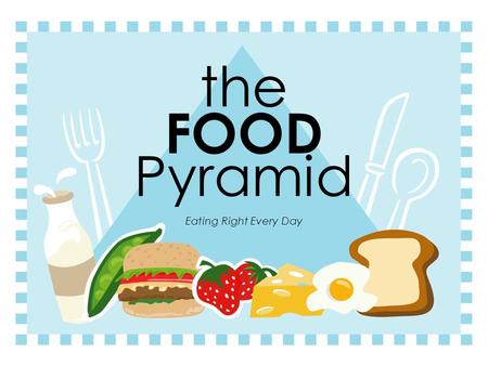The FOOD Pyramid Eating Right Every Day. Nutrients  Substances in foods that provide energy and materials for cell development, growth and repair.