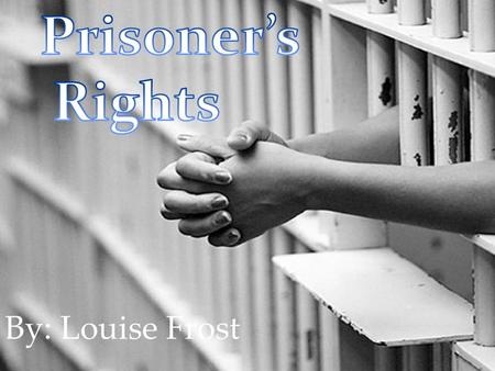 By: Louise Frost. - Play a vital role in our justice system. They are there to punish people who break the law and then guide them back to society.