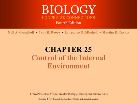 CHAPTER 25 Control of the Internal Environment