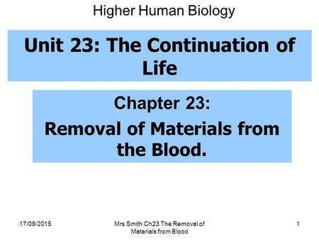 Unit 23: The Continuation of Life