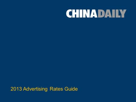 2013 Advertising Rates Guide. 1) Print Advertising.