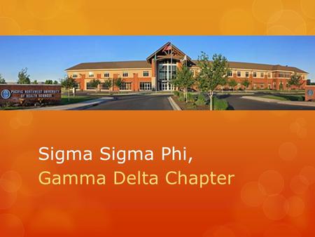 Sigma Sigma Phi, Gamma Delta Chapter. Leadership  President – Katie Nelson  Vice President – Justin Watkins  National Liaison – Anna Kenney  Secretary.