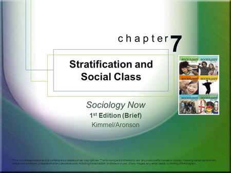 Sociology Now 1 st Edition (Brief) Kimmel/Aronson *This multimedia product and its contents are protected under copyright law. The following are prohibited.