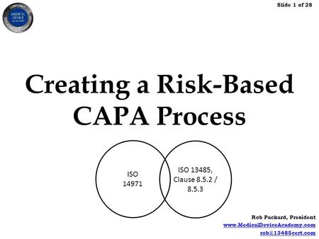 Creating a Risk-Based CAPA Process