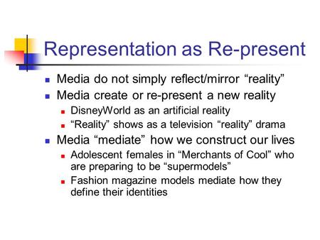 Representation as Re-present
