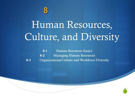 Human Resources, Culture, and Diversity