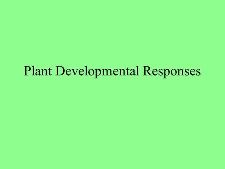 Plant Developmental Responses. Phototropism positive.