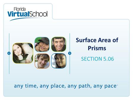 Surface Area of Prisms SECTION 5.06. After completing this lesson, you will be able to say: I can represent three-dimensional figures using nets made.