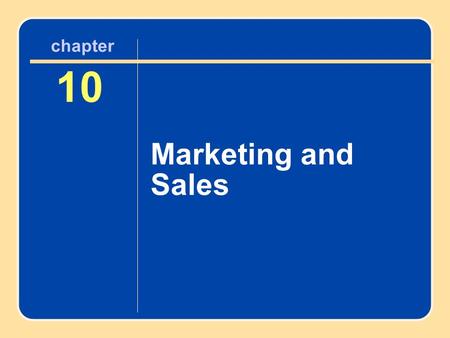 Author name here for Edited books chapter 10 Marketing and Sales 10 Marketing and Sales chapter.