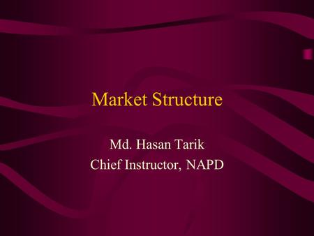 Md. Hasan Tarik Chief Instructor, NAPD