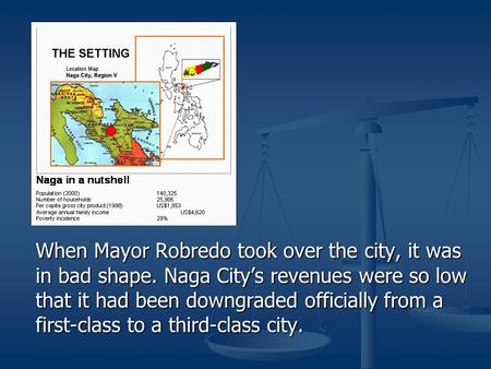 When Mayor Robredo took over the city, it was in bad shape