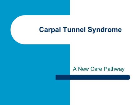 Carpal Tunnel Syndrome A New Care Pathway. Format Introduction (5mins) SL Current Rheumatology issues (15mins) AY Current Orthopaedic Issues (10mins)