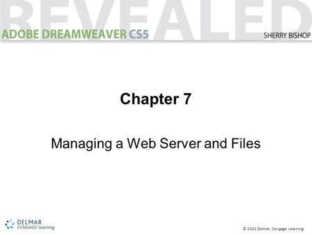 © 2011 Delmar, Cengage Learning Chapter 7 Managing a Web Server and Files.