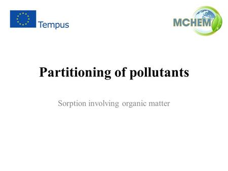 Partitioning of pollutants