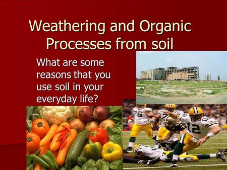 Weathering and Organic Processes from soil