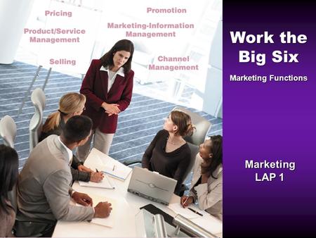 Work the Big Six Marketing Functions Marketing LAP 1.