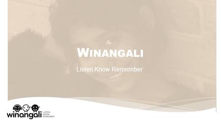 W INANGALI Listen Know Remember. Jagera Country Acknowledgement.