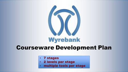 Courseware Development Plan 7 stages 2 levels per stage multiple tools per stage 7 stages 2 levels per stage multiple tools per stage.