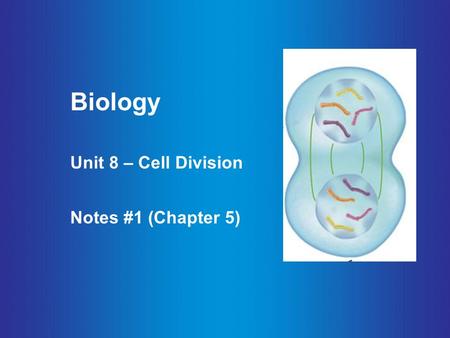 Biology Unit 8 – Cell Division Notes #1 (Chapter 5)