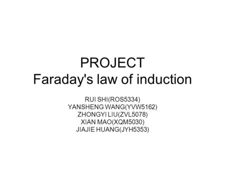 PROJECT Faraday's law of induction