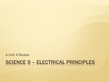 A Unit 4 Review. When an object is charged, it has an imbalance of electrons. Static electricity is another term used to describe this. You can charge.