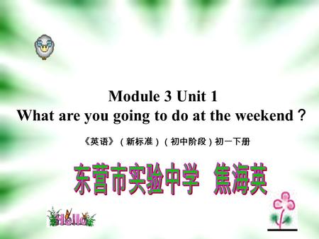 Module 3 Unit 1 What are you going to do at the weekend ？ 《英语》（新标准）（初中阶段）初一下册.