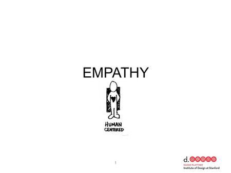 EMPATHY 1. DEFINE PROTOTYPE IDEATE UNDERSTAND TEST OBSERVE IMPLEMENT 2 EMPATHY.