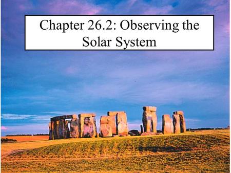 Chapter 26.2: Observing the Solar System