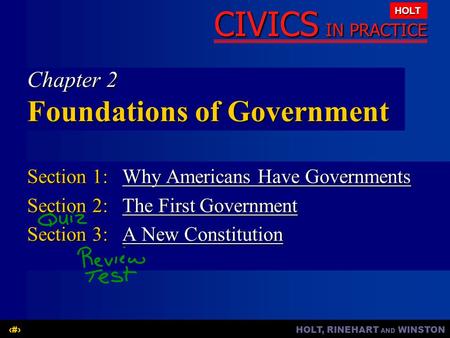 Chapter 2 Foundations of Government