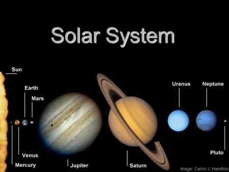 Solar System. Sun Mercury Venus Earth Mars Jupiter.