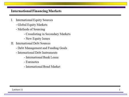 International Financing Markets
